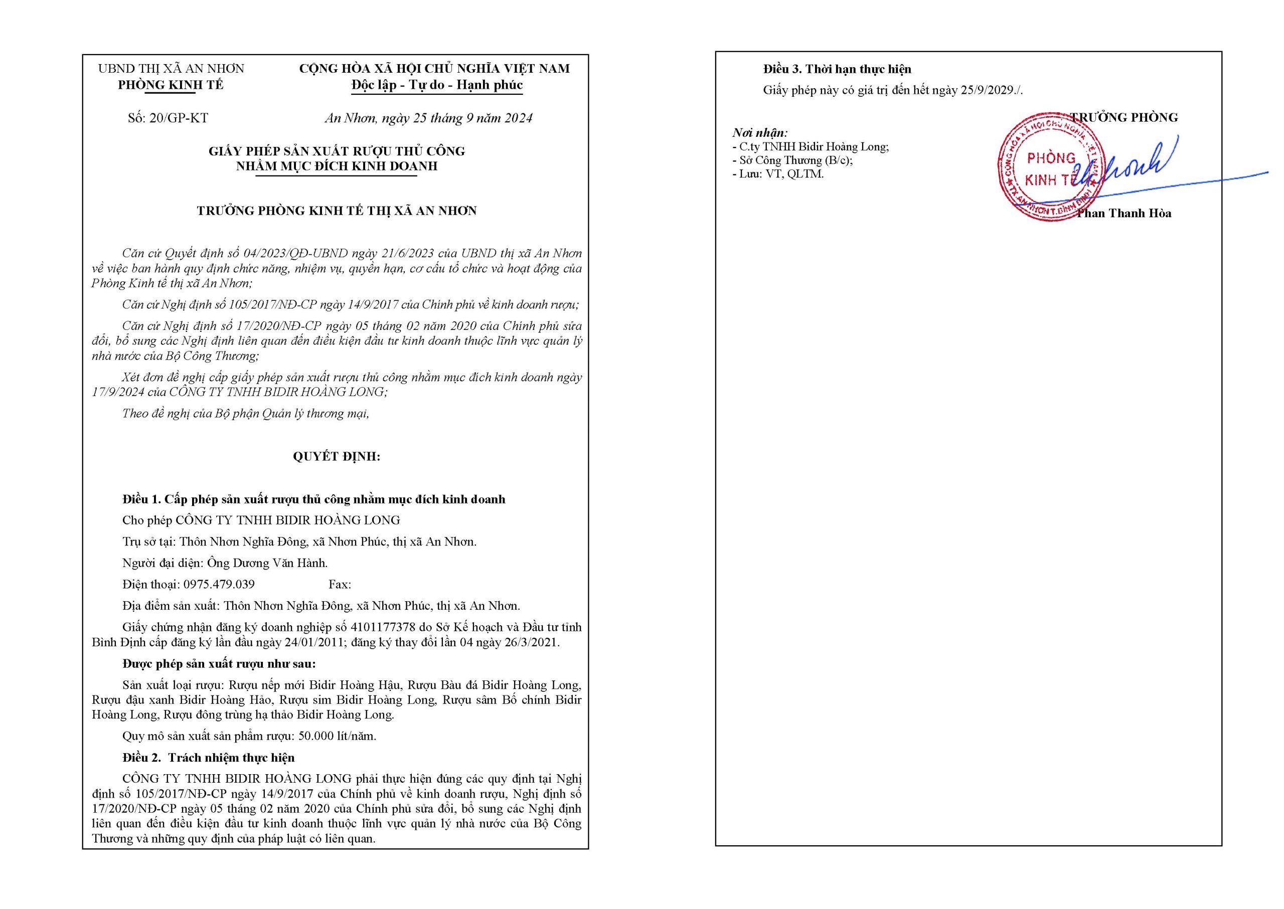 Gp sx ruou thu cong cty bidir hoang long page 1